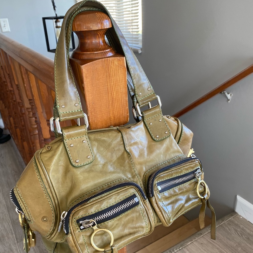 Chloe Satchel Soft Calf Skin Olive/Army green